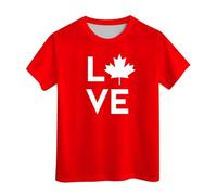 Boys Summer Clothes Canada Red Maple Leaf T-Shirt Canadian Flag Tee Shirts