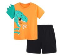 Boys Summer Sets Toddler Boy's Cotton Short Sleeve T Shirt and Short Set 1 7Y Boys Summer Sets (Light Green, 3-4 Years)