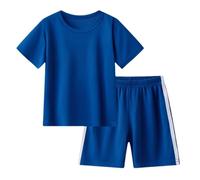 Boys Summer Sports Outfits Breathable Mesh Activewear Set for Kids 1-10 Years Comfortable Two Piece Play Clothes (Sky Blue, 7-8 Years)