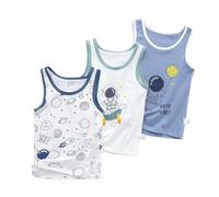 Boys Summer Tank Cotton Vest for boy Astronauts Pattern for 7-8 Years