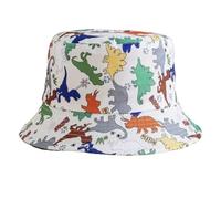 Boys Sun Hat, Dinosaur Theme, Toddler Bucket Hat, Kids Summer Fisherman Hat for Infants Boys Wide Brim Beach Cap Dinosaur Fisher Hat, Age 3-9 Multicolour