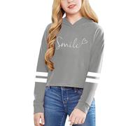 Boys Sweatshirt 3-4 Years - Long Sleeve Letters Solid Color Short Top For Large (Grey, 4-5 Years)