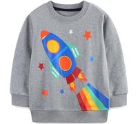 Boys Sweatshirt for Kids Rocket Jumper Cotton Casual Top Long Sleeve Pullover T-Shirt Toddler Shirts Baby Clothes 1-2 Years