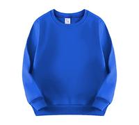 Boys Sweatshirt Girls Unisex Jumper Plain Cute Long Sleeve Tops Regular Fit Activewear Casual Toddler Clothes Uniform Ages 3-16 Years Blue