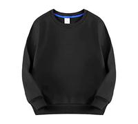 Boys Sweatshirt Jumper T-Shirt Plain Crewneck Pullover for Toddler Cotton Casual School Clothes Age 1-7 Years Black