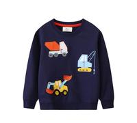 Boys Sweatshirt Kids Girls Children Top Print Fleece Toddler Cotton Casual Pullover School Jumper Uniform Ages 3-16 Years Navy