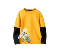 Boys Sweatshirts Girls Unisex Jumper Breathable, Lightweight Sweater Jumber Full Sleeve Casual T Shirt Fall School Uniform Ages 3-16 Years Yellow