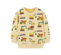 Boys Sweatshirts Girls Unisex Jumper Print Sweatshirt Sweater Jumber Full Sleeve Toddler Cotton Casual Pullover Outdoor Activewear for Kids Size 1-7 Years Old Yellow