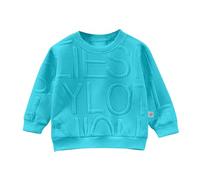 Boys Sweatshirts Jumper T-Shirt Long Sleeve Graphic Tops Crewneck Pullover for Toddler Casual T Shirt Fall Clothes Children Unisex Kids, 5-14 Years Blue