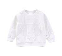 Boys Sweatshirts Sweatshirt Unisex Print Fleece Cotton Casual Top School Uniform Ages 3-16 Years White
