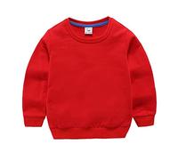 Boys Sweatshirts Toddler Pullover Jumper Plain Sweatshirt Fleece Regular Fit Activewear Casual Clothes Kids Age 1-7 Years Pink