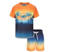 Boys Swim Set Two Pieces Rashguard Swimsuit Short Sleeve Swimming Costume Age 13-14 Years