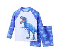 Boys Swimming Costume, Boys Swimsuit Set 2Pcs - Quick Dry UPF 50+ UV Protection Swim Top Rash Guard & Trunk with Short Sleeve for Gamer for Swimming Pool Beach Trip Holiday Kids 4-12 Years