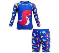 Boys Swimming Costume Little Rash Guard Trunks Swimwear Two Piece Swimsuit Set Kids Swimming Pool Bathing Suit UV Protection Swim Wear