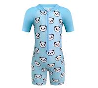 Boys Swimming Costume One Piece Swimwear Kids Cartoon Animals Child Rash Guard UV Protection Swimsuit Beach Holiday Swim Wear Blue 5-6 Years