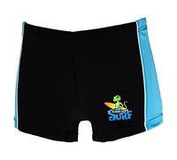 Boys Swimming Trunks - Black with Blue Surfing Lizard Print - Kids Swim Shorts - Quick-Dry - Ages 5-6 Years - Comfortable Fit - Machine Washable