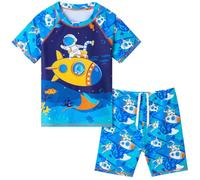 Boys Swimsuit Set Kids Two Pieces Swimwear UPF 50+ UV Proction Rash Guard and Trunk Swimming Costume