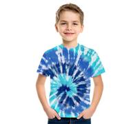 Boys' T-Shirt 146 Children Little Girls Boys Tie Dye Print Casual Short Sleeve Blouse T-Shirts T-Shirt Tops Summer Clothing Baby Shirt Boys Organic, d, S