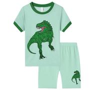 Boys t-Shirt Shorts Set Kids Colour Blocked Outfit Comfortable for Short Sleeve Graphic tee top Crew Neck Stylish Letter Pattern Daywear Merchandise Gift Light Green