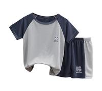Boys t-Shirt Shorts Set Kids Colour Blocked Outfit Dinosaur Monster Print top Cute Apparel Camouflage Loungewear Stylish Letter Pattern Birthday Party Casual Outfits
