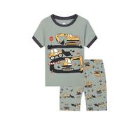 Boys t-Shirt Shorts Set Summer Outfit Kids Piece Breathable Shorts+t-Shirts Sets Short Sleeve top Crew Neck Floral Cute Print Gifts Army Green