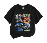 Boys T-Shirt, skibidi Toilet Toilet Man vs Monitor Man Kids Short Sleeve, Dopamine Series Boys Girls Crew Neck t-Shirt,Black,160cm