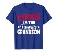 Boys' T-Shirt with Funny 'Favorite Grandson' Saying - Statement Shirt for Your Favourite Grandson | Humorous Top as a Sign of Recognition, style_r02 blue, S