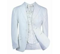 Boys' Tailored Fit All in One Holy Communion Formal Suit Set in White, Age 16 Years UK