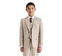Boys Tailored Fit Formal Beige Suit Wedding Party 3-Piece Father-Son Attire Age 14 Years