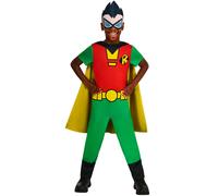 Boys Teen Titans Go Robin Costume Cartoon Batman Superhero Halloween Cosplay