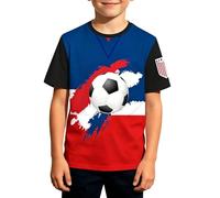 Boys Themed Athletic Top Youth Training Play Summer Spring Casual, Comfortable Breathable Soft Blend Easy Care Machine Washable Versatile Outdoor Gear #D Red