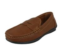 Boys Thomas Blunt Flat Slip On Smart Loafer Shoes - N1R155
