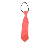 Boy's Tie Solid Colour - Pre-tied Child Tie for Weddings, Christenings - Father and Son Collection - Pre-tied Bow, Living coral, One size