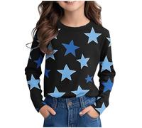 Boys Toddler Baby Boys Girls Graphic Layered Long Sleeve T-Shirts Spring Fall Sweatshirt Cotton Striped Hoodies Top for Kids Dark Blue 4-5 Years