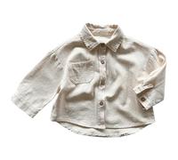 Boys Toddler Kids Casual Long Sleeve Button Down Shirt, Soft Comfortable Everyday Wear Versatile Outfit Spring Fall Clothing Lightweight Corduroy Classic Stylish Modern Wardrobe #D Beige