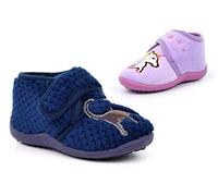 Boys Touch Fastening Slippers Size 9 Dinosaur Slippers Size 10 Boys Dinosaur Slipper Girls Touch Fastening Slipper Sizes 4 Child-10 Child Navy/Lilac 10 UK Child