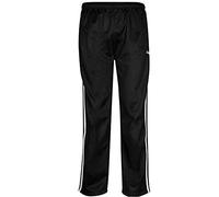 Boys Track Suit Bottoms Kids Children Unisex Casual Elasticated Waist Tracksuit Bottoms Silky Joggers Jogging Jog Trousers Leisure Gym Sports Yoga Open Hem Pull On Pants (Black, 9-10 Years)