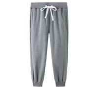 Boys Tracksuit Bottoms Fleece Joggers Sweatpants with Pockets, Thick Kids Active Pants School Trousers, Solid Oxford, 9-10 Years