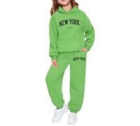 Boys Tracksuit Gym Set Activewear Children 2Pcs Clothing Unisex Pullover Cotton Top and Trousers Boys Outfits Kids Daily Casual Sporting Suits Comfy Loungewear Activewear Green