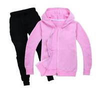 Boys Tracksuit Set Fashion Sweatshirt and Pants Hoodies Joggers Clothes Sets Plain Long Sleeve Letter Print Casual Jogging Running Outfits Hoodie Bottom Suit for Childrens Girls Pink