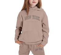 Boys Tracksuit Teen Boys Casual Clothes Set Kids 2-Pieces Spring Fall Clothing Hooded Sweat Hoodie Bottom Kids Hoodie Tops and Jogger Outfits Jogging Suits Comfy Loungewear Activewear Khaki