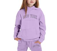Boys Tracksuit Teen Boys Casual Clothes Set Kids 2-Pieces Spring Fall Clothing Hooded Sweat Hoodie Bottom Kids Hoodie Tops and Jogger Outfits Jogging Suits Comfy Loungewear Activewear Purple