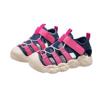 Boys Trainers Girls Sneakers for Toddlers and Kids Lightweight Breathable Hook and Loop Casual Sports Shoes for Everyday Wear Outdoor Play Beach Activities Soft Comfortable(Red,13.5 Big Kids)