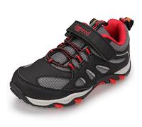 Boys Trainers Kids Walking Shoes Low-Top Sneakers Children Water Resistant Trekking Hiking Footwear Running Shoes Size 2 UK Little Kids Black Grey Red