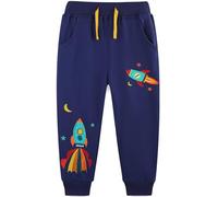 Boys Trousers Cotton School Sweatpants Dinosaur Lion Space Shark Plain Jogging Kids Casual Sports Bottoms with Pockets Age 5-6 Years