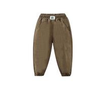 Boys Trousers Toddler Boys Corduroy Pants Cargo Sweatpants Solid Elastic Waist Casual Long Trousers (Khaki, 4-5 Years)