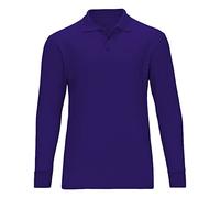 Boys Uniform Long Sleeve Polo Shirt Purple M 10/12