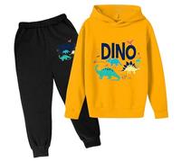 Boys Unisex Tracksuit 2 Piece Oversized Outfit Hoodies Top Clothes Set Plain Long Sleeve Letter Print Fleece Hooded Zip Up Fall Winter for Children Age 2-13 Years Black