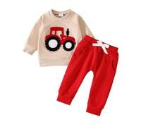 Boys Unisex Tracksuit Fashion Sweatshirt and Pants Hoodies Top Clothes Set Designer's Contrast Panelled Comfy Loungewear Activewear Gaming Gifts for Outfit Children Age 2-13 Years Red