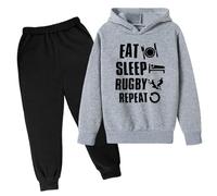 Boys Unisex Tracksuit Hoodie Trousers 2Pcs Clothing Sets Child Kids Teens Girls Casual Jogging Running Outfits Joggers Suit Y2K Activewear Sweatshirt Grey